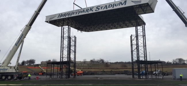 VIDEO: Hersheypark Stadium dismantles concert stage; new stage ready for Memorial Day weekend