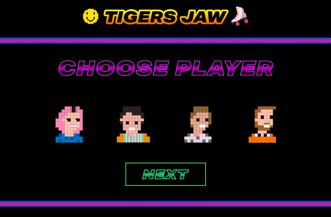 Play as Scranton indie rockers Tigers Jaw in free retro-style video game online