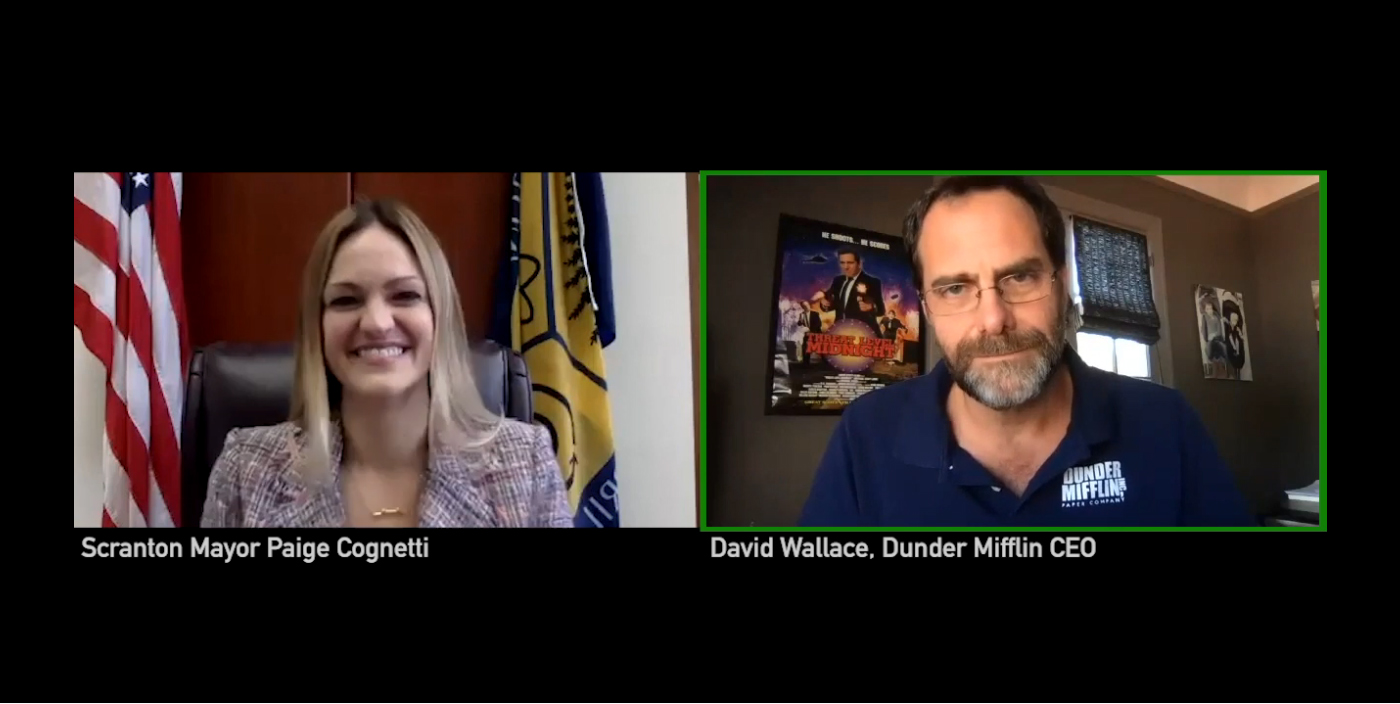 VIDEO: Scranton's real mayor and Dunder Mifflin CEO actor chat